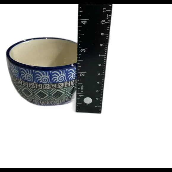 Polish Pottery Teacup and Saucer Hand Made Tea Pot with Lid Matching A.W-164 - Picture 5 of 12